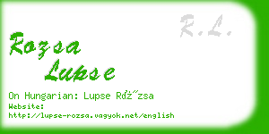 rozsa lupse business card